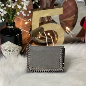 AUTHENTIC STELLA MCCARTNEY GREY FALABELLA SMALL FLAP TRIFOLD WALLET